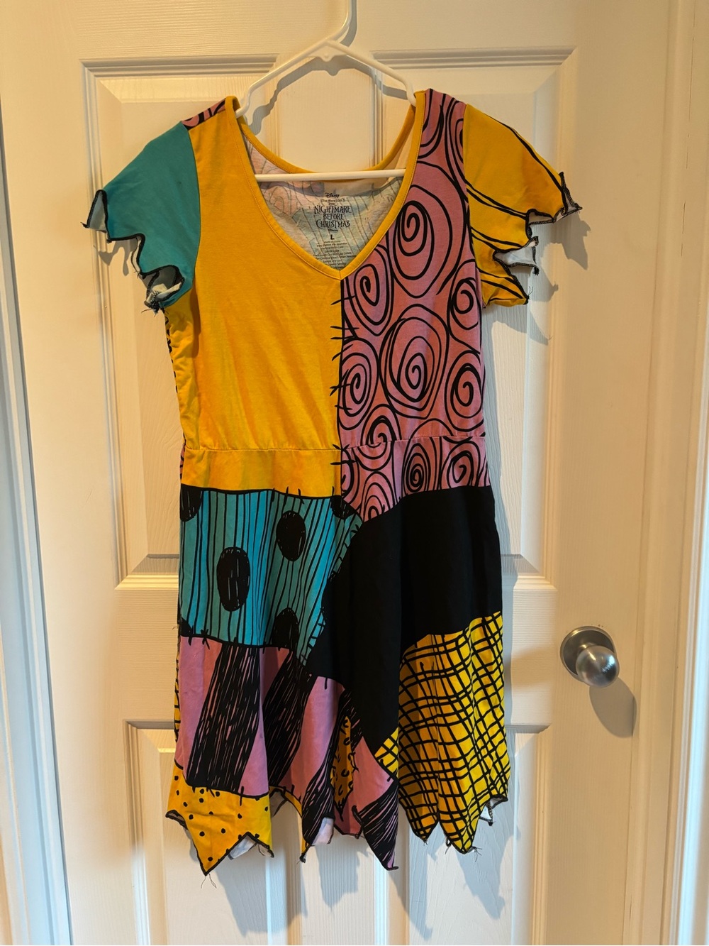Sally from Nightmare before Christmas iconic Patchwork V-Neck Dress